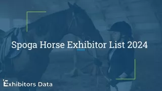 Spoga Horse Exhibitor List 2024