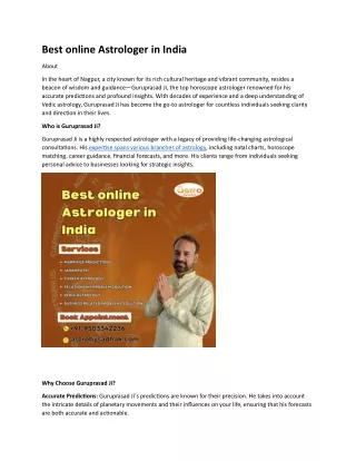 Best online Astrologer in India