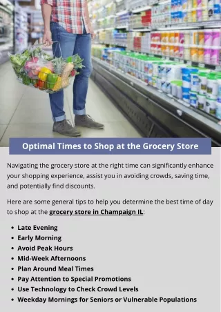 Optimal Times to Shop at the Grocery Store