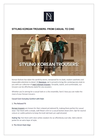 Styling Korean Trousers: From Casual to Chic