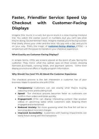 Faster, Friendlier Service_ Speed Up Checkout with Customer-Facing Displays