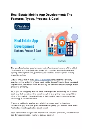 Real Estate Mobile App Development