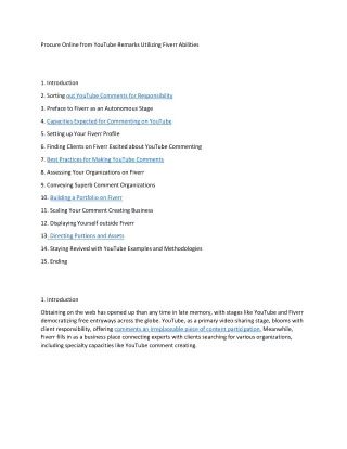 Procure Online from YouTube Remarks Utilizing Fiverr Abilities
