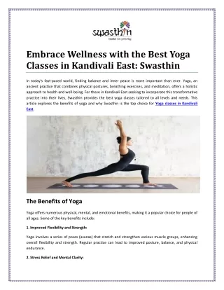 Benefits of Joining Yoga Classes in Kandivali East