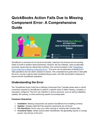 QuickBooks Action Fails Due to Missing Component Error_ A Comprehensive Guide