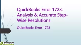 Fix the QuickBooks Company File Error 1723 in no time