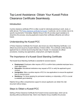 Top-Level Assistance_ Obtain Your Kuwait Police Clearance Certificate Seamlessly.