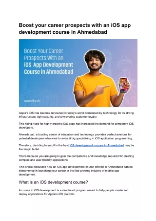 Interested in learning iOS development in Ahmedabad? Take our course at ELD