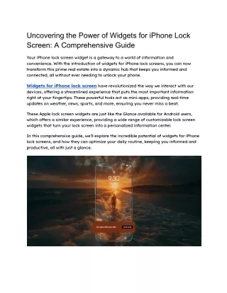 Glance USA Widgets for iphone blog - 6 June Blog
