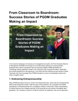 From Classroom to Boardroom_ Success Stories of PGDM Graduates Making an Impact