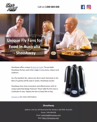 Unique Fly Fans for Food in Australia – ShooAway