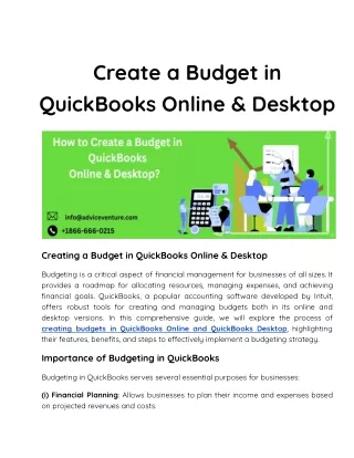 Create a Budget in QuickBooks Online & Desktop