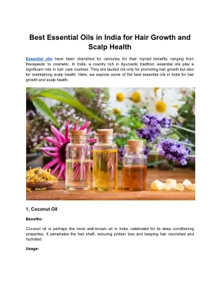 Best Essential Oils in India for Hair Growth and Scalp Health