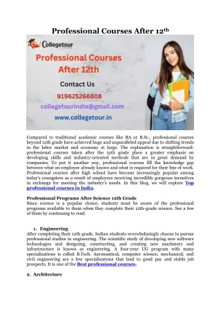 Professional Courses After 12th