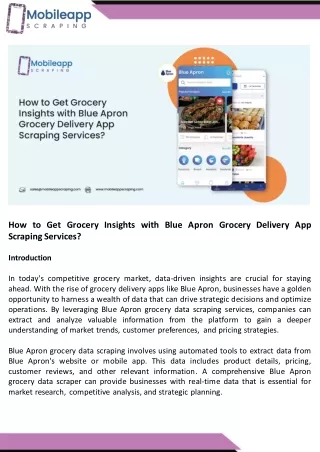 How to Get Grocery Insights with Blue Apron Grocery Delivery App Scraping Services