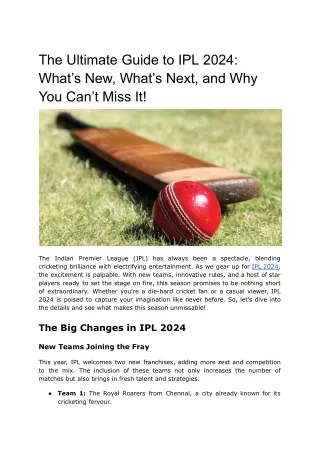 The Ultimate Guide to IPL 2024_ What’s New, What’s Next, and Why You Can’t Miss It
