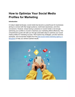 How to Optimize Your Social Media Profiles for Marketing