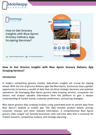 How to Get Grocery Insights with Blue Apron Grocery Delivery App Scraping Services.PPT