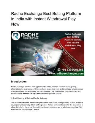 Radhe Exchange Top Best IPL Live Betting Platform