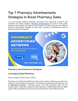 Top 7 Pharmacy Advertisements Strategies to Boost Pharmacy Sales