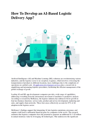 How To Develop an AI-Based Logistic Delivery App