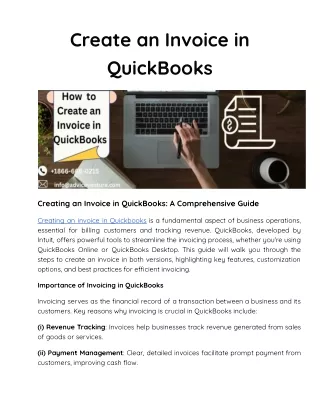 Create an Invoice in QuickBooks