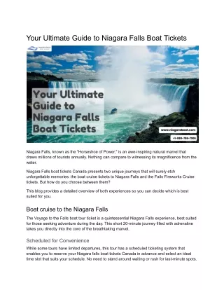 Your Ultimate Guide to Niagara Falls Boat Tickets