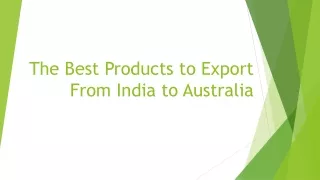 The Best Products to Export From India to