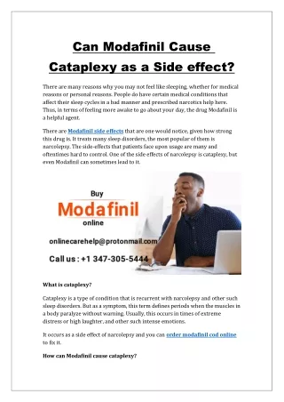 Can Modafinil Cause Cataplexy as a Side effect? | Get Modafinil 200mg COD