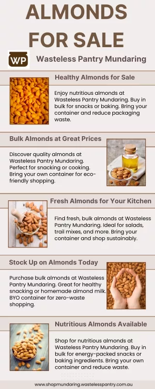 Bulk Almonds Available at Wasteless Pantry Mundaring