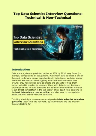Top Data Scientist Interview Questions Technical & Non-Technical