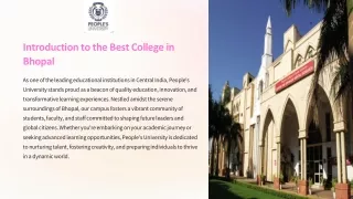 Introduction to the Best College in Bhopal