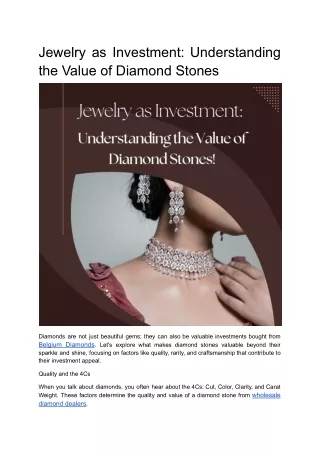 Belgium Diamonds: A Trusted Name Among Retailers For All Things Diamonds