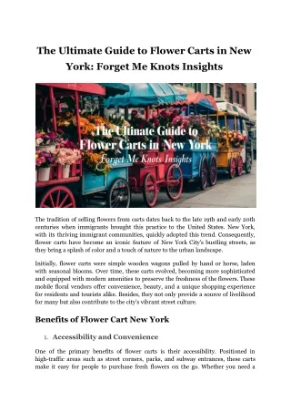 The Ultimate Guide to Flower Carts in New York_ Forget Me Knots Insights