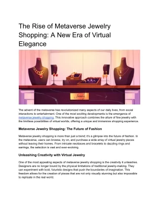 "Exclusive Metaverse Jewelry Collections"