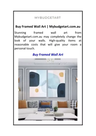 Buy Framed Wall Art  Mybudgetart.com.au