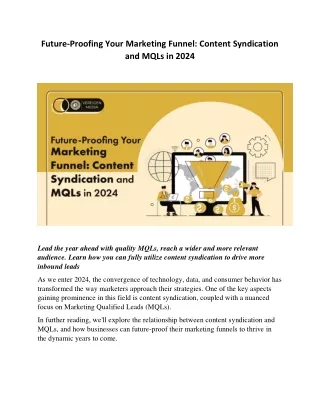 Content Syndication and MQLs in 2024