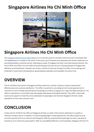 Singapore Airlines Ho Chi Minh Office