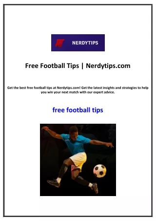 Free Football Tips | Nerdytips.com