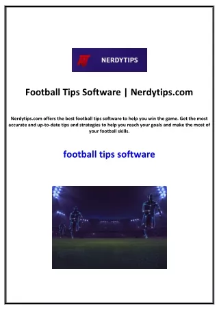 Football Tips Software | Nerdytips.com