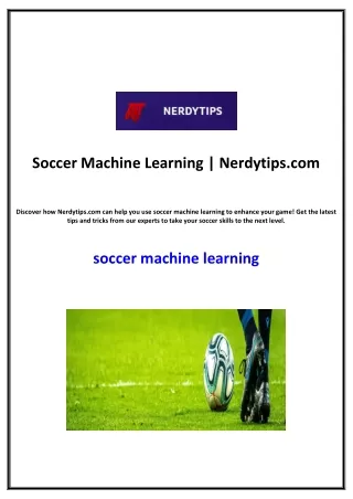 Soccer Machine Learning | Nerdytips.com