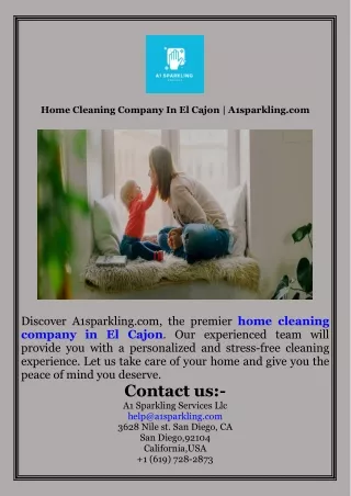 Home Cleaning Company In El Cajon  A1sparkling.com