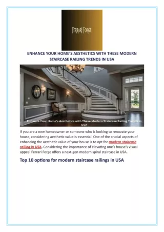 ENHANCE YOUR HOME’S AESTHETICS WITH THESE MODERN STAIRCASE RAILING TRENDS IN USA