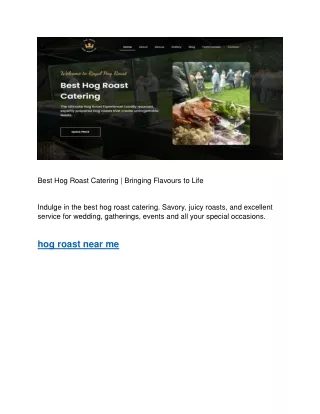 Best Hog Roast Catering | Bringing Flavours to Life