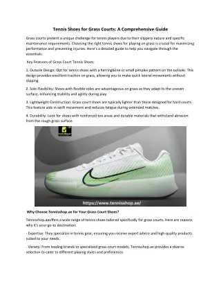 Tennis Shoes for Grass Courts A Comprehensive Guide