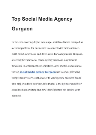 Top Social Media Agency Gurgaon | Ants Digital