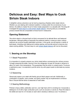 Delicious and Easy_ Best Ways to Cook Sirloin Steak Indoors - Google Docs