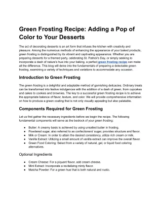 Green Frosting Recipe_ Adding a Pop of Color to Your Desserts - Google Docs