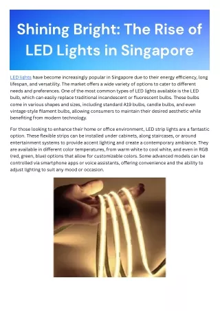 Shining Bright The Rise of LED Lights in Singapore