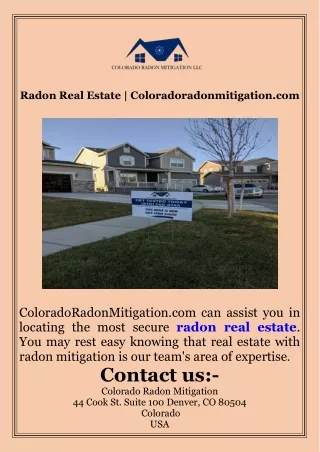 Radon Real Estate  Coloradoradonmitigation.com
